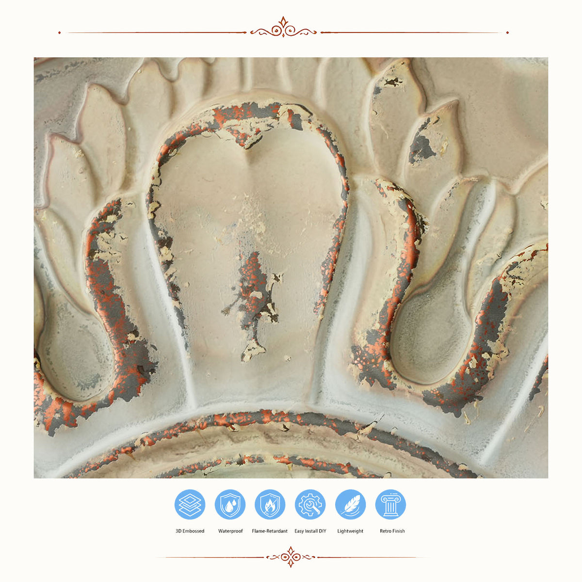 PAINTSDECOR PL17 Distress crack multicolor white PVC ceiling tile product detail