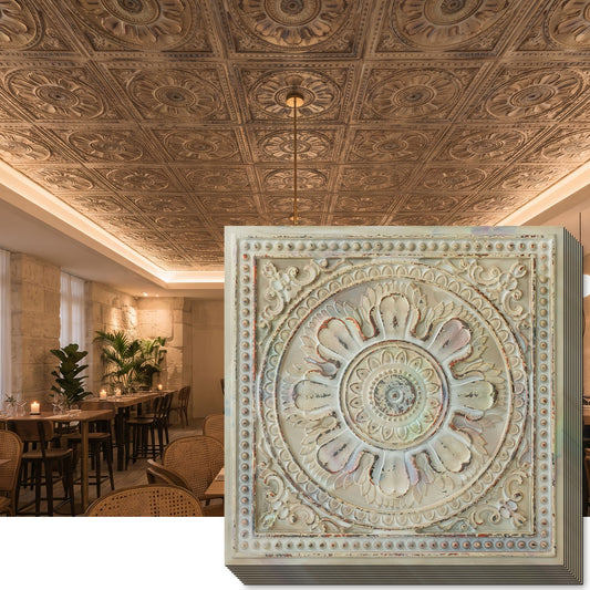 PAINTSDECOR PL17 Distress crack multicolor white PVC ceiling tile product detail