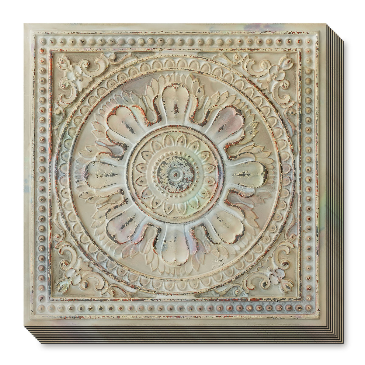 PAINTSDECOR PL17 Distress crack multicolor white PVC ceiling tile product detail