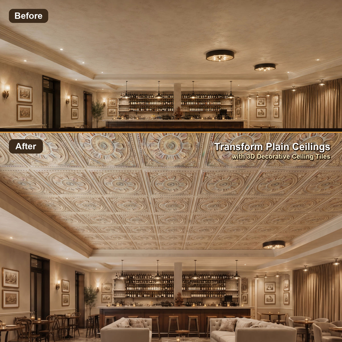 PAINTSDECOR PL17 Distress crack multicolor white PVC ceiling tile product detail