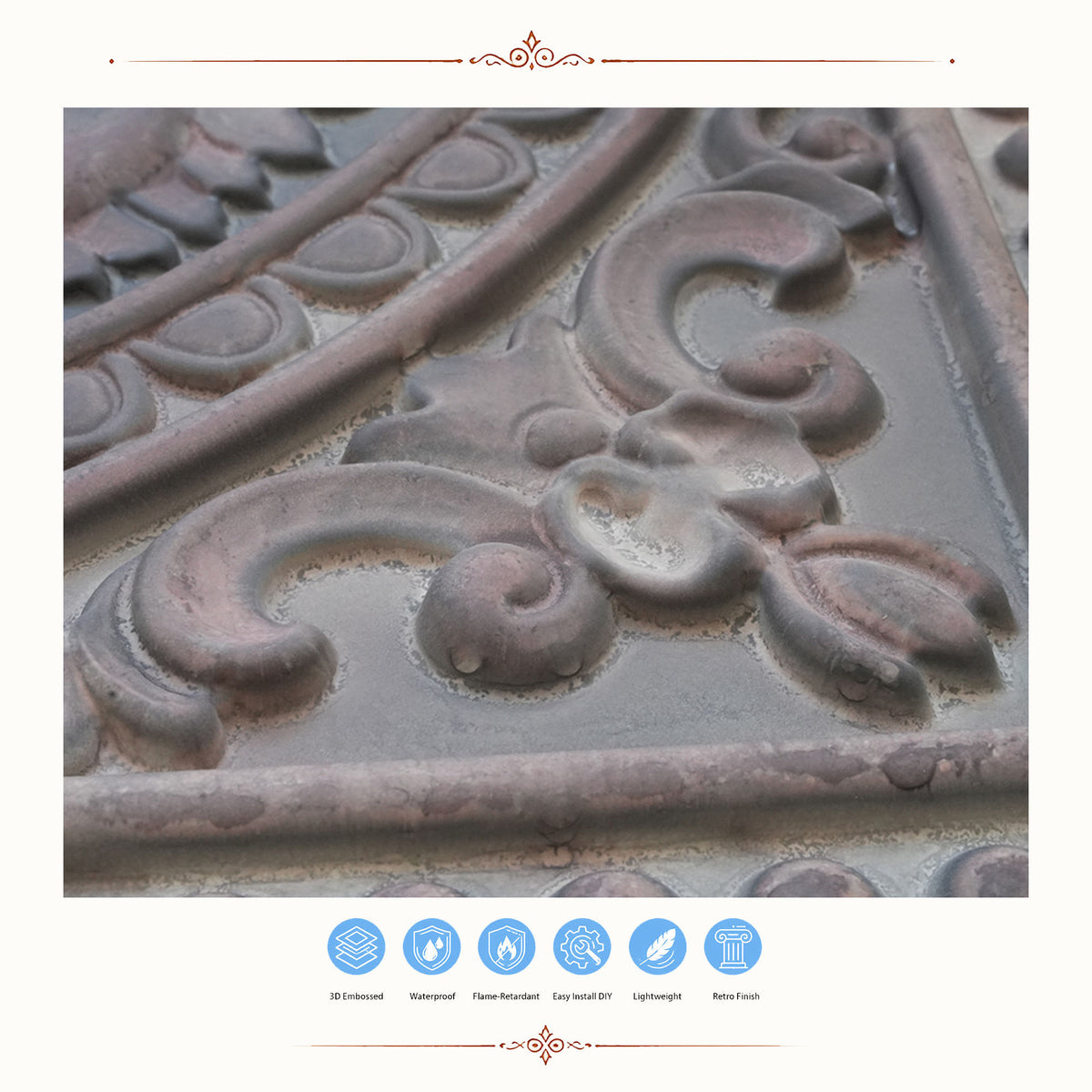 PAINTSDECOR PL17 Driftwood PVC ceiling tile product detail