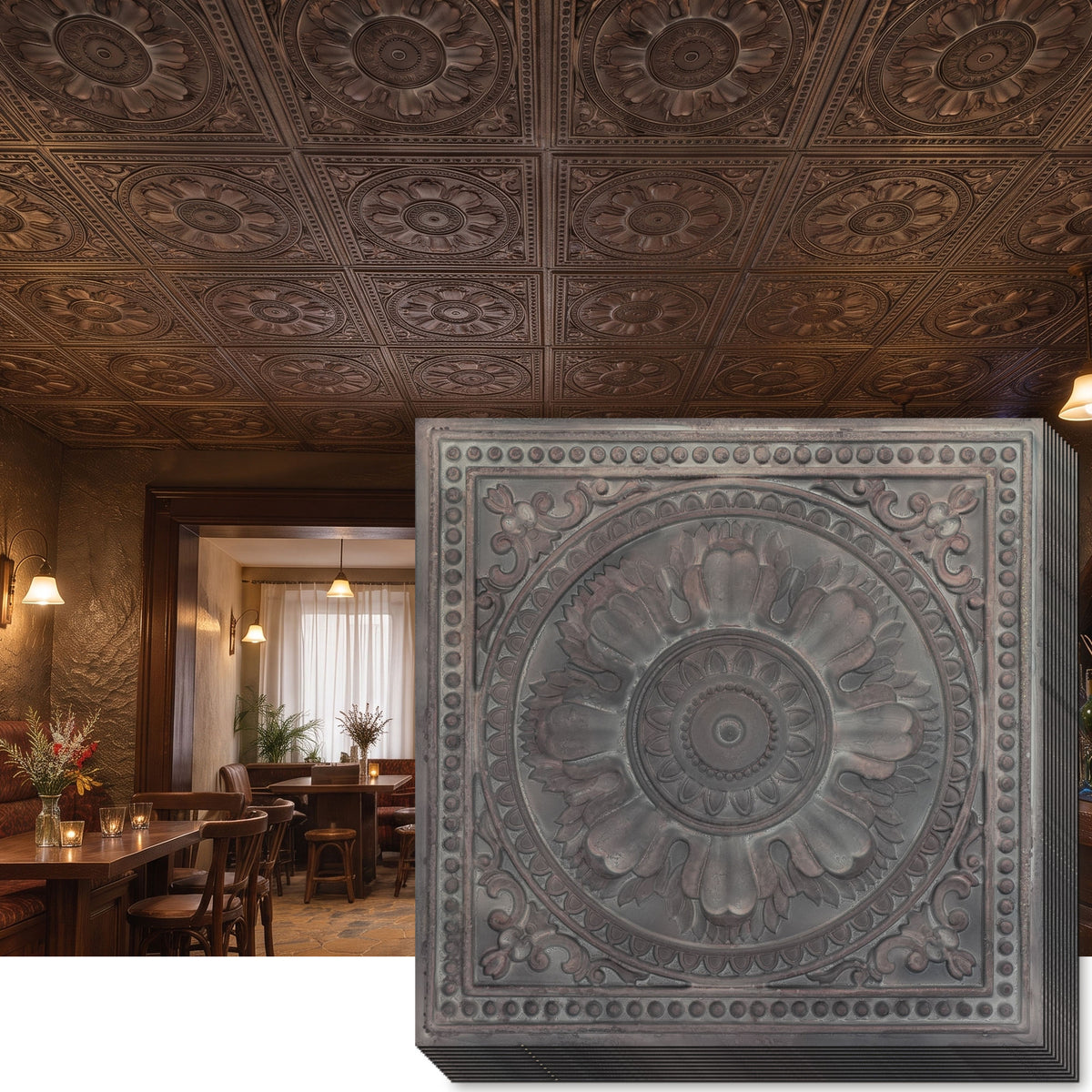 PAINTSDECOR PL17 Driftwood PVC ceiling tile product detail