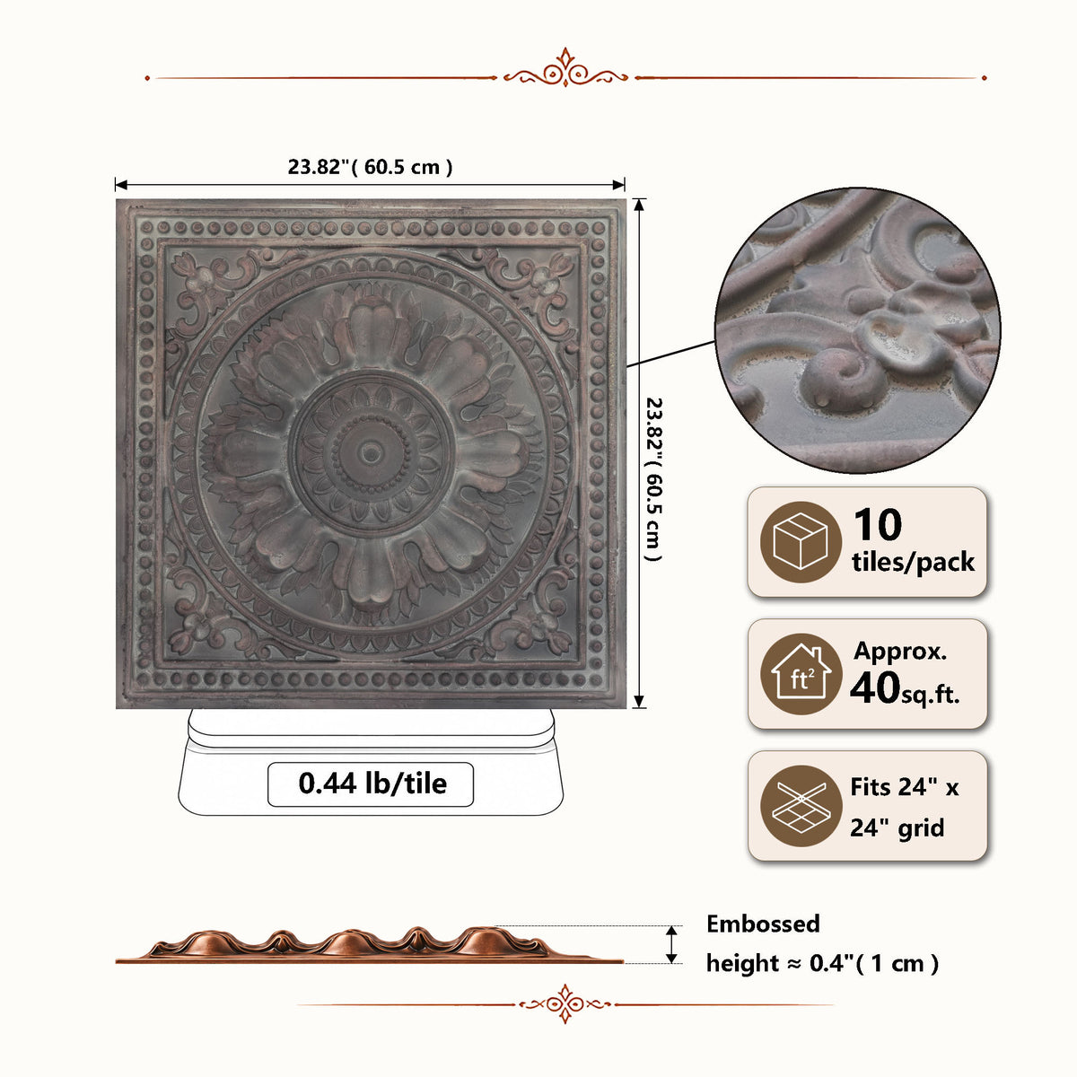PAINTSDECOR PL17 Driftwood PVC ceiling tile product detail