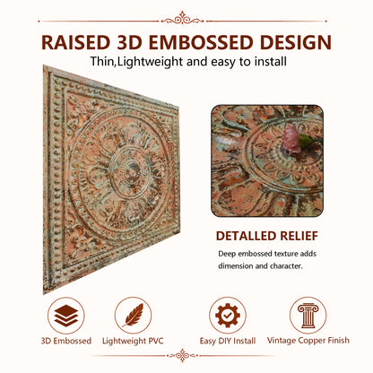 PAINTSDECOR PL17 Palazzo Clay PVC ceiling tile product detail
