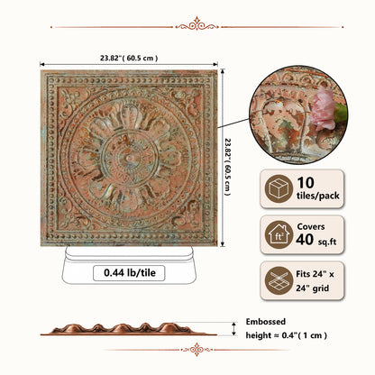 PAINTSDECOR PL17 Palazzo Clay PVC ceiling tile product detail