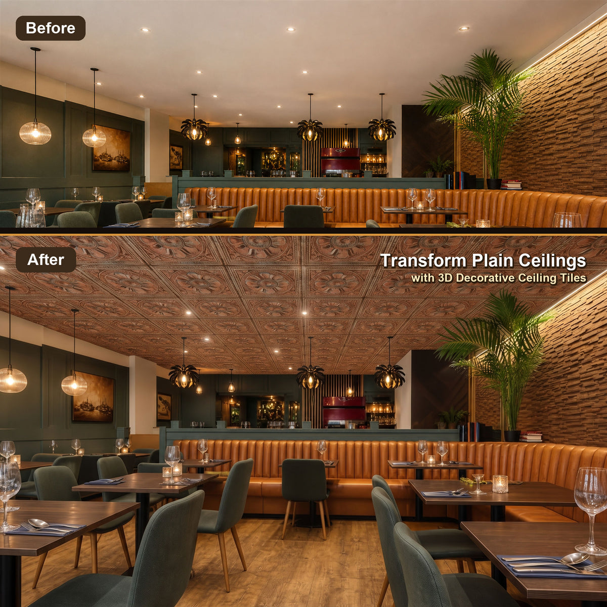 PAINTSDECOR PL17 Palazzo Clay PVC ceiling tile product detail