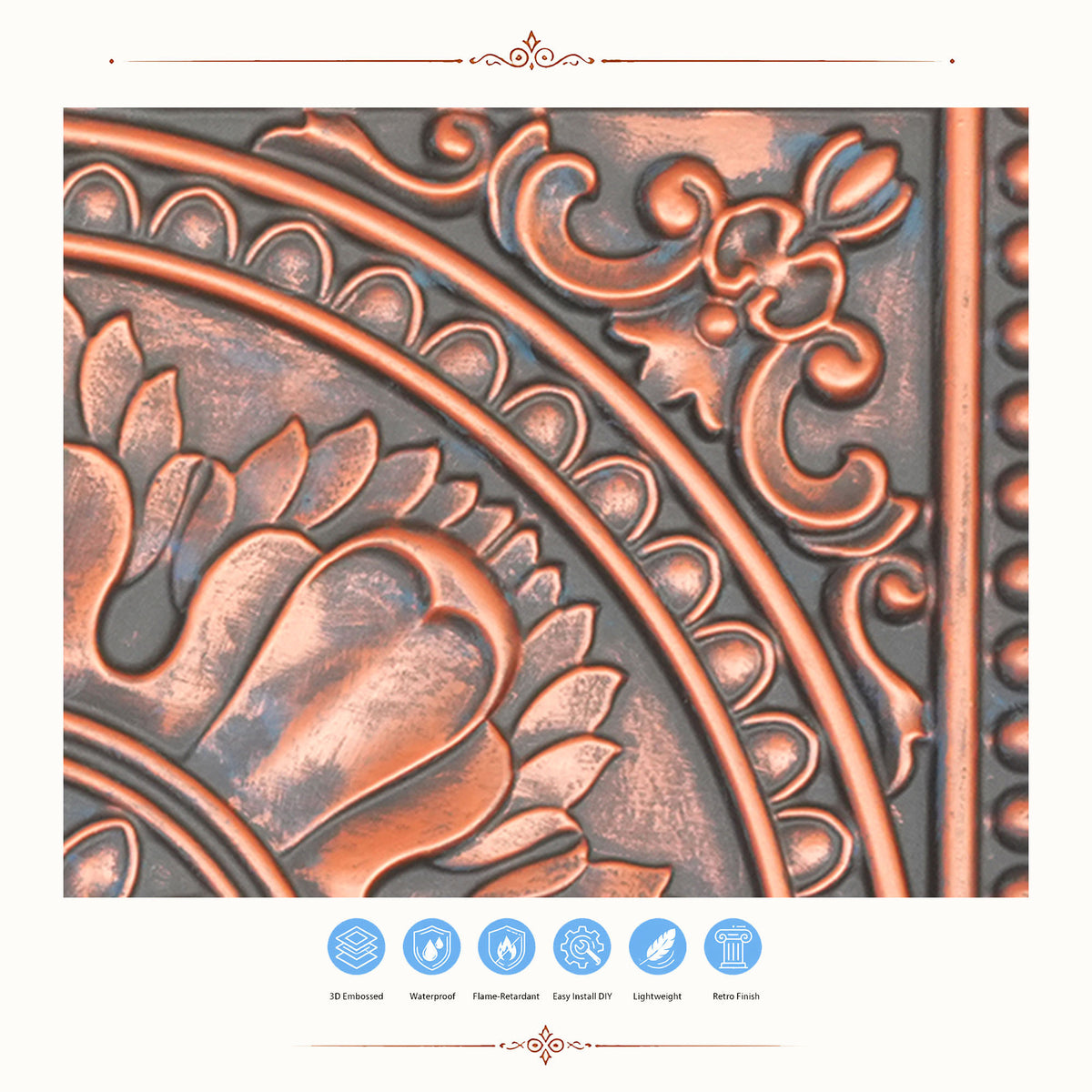 PAINTSDECOR PL17 Rustic copper PVC ceiling tile product detail