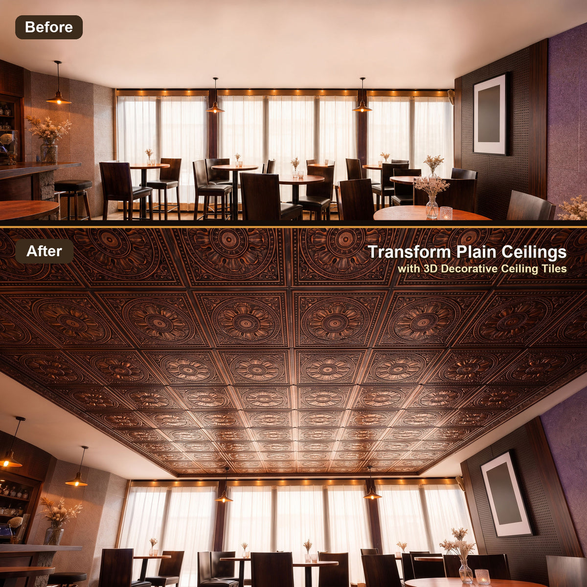 PAINTSDECOR PL17 Rustic copper PVC ceiling tile product detail