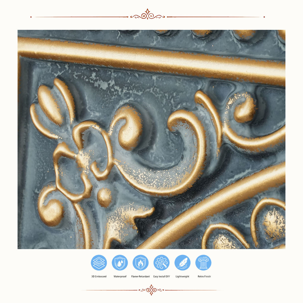 PAINTSDECOR PL17 Smoked gold PVC ceiling tile product detail
