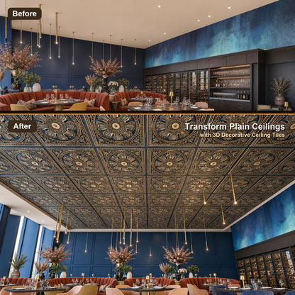 PAINTSDECOR PL17 Smoked gold PVC ceiling tile product detail