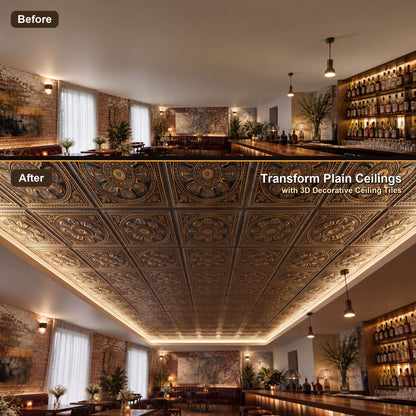 PAINTSDECOR PL17 Smoked gold PVC ceiling tile product detail