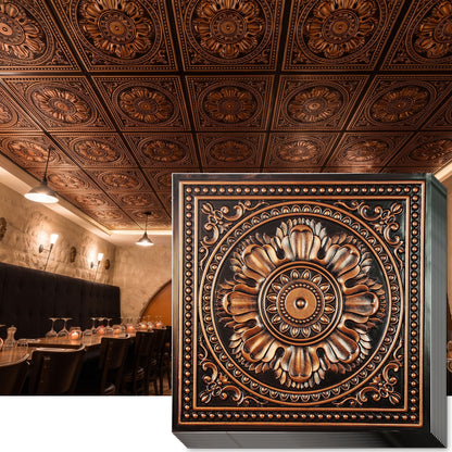 PAINTSDECOR PL17 Traditional copper PVC ceiling tile product detail