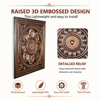 PAINTSDECOR PL17 Traditional copper PVC ceiling tile product detail