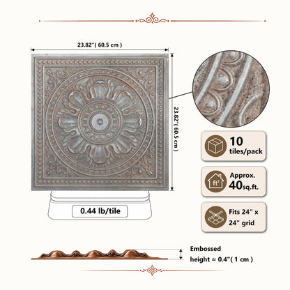 PAINTSDECOR PL17 Weathered Iron PVC ceiling tile product detail