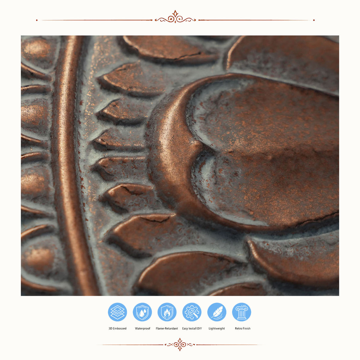 PAINTSDECOR PL17 Weathered copper PVC ceiling tile product detail