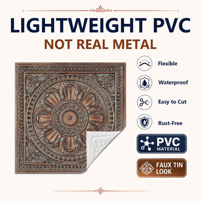 PAINTSDECOR PL17 Weathered copper PVC ceiling tile product detail