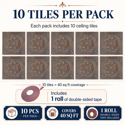 PAINTSDECOR PL17 Weathered copper PVC ceiling tile product detail
