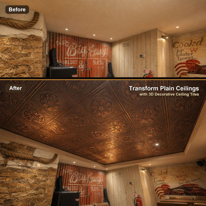 PAINTSDECOR PL17 Weathered copper PVC ceiling tile product detail