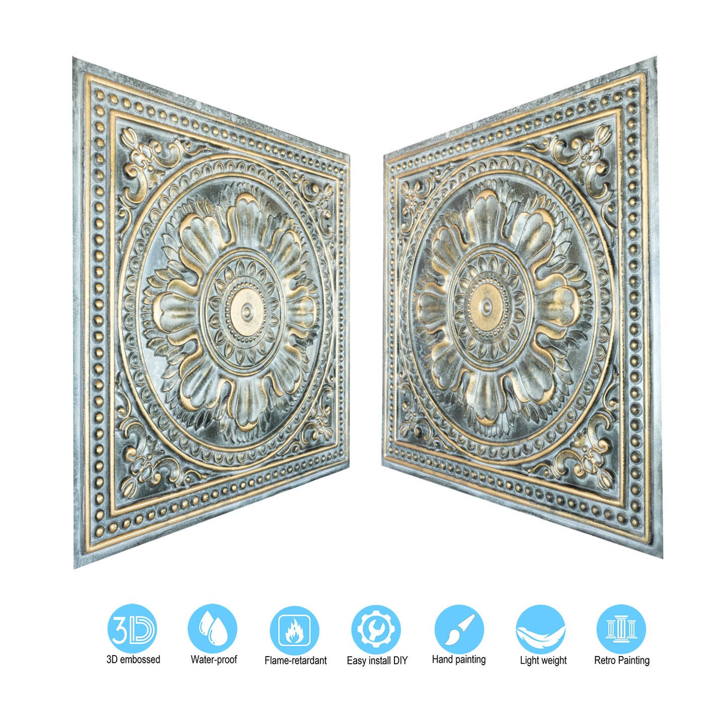 10tiles/lot Drop-In Ceiling Tiles for Office Buildings, Meeting Rooms and Commercial Halls PL17