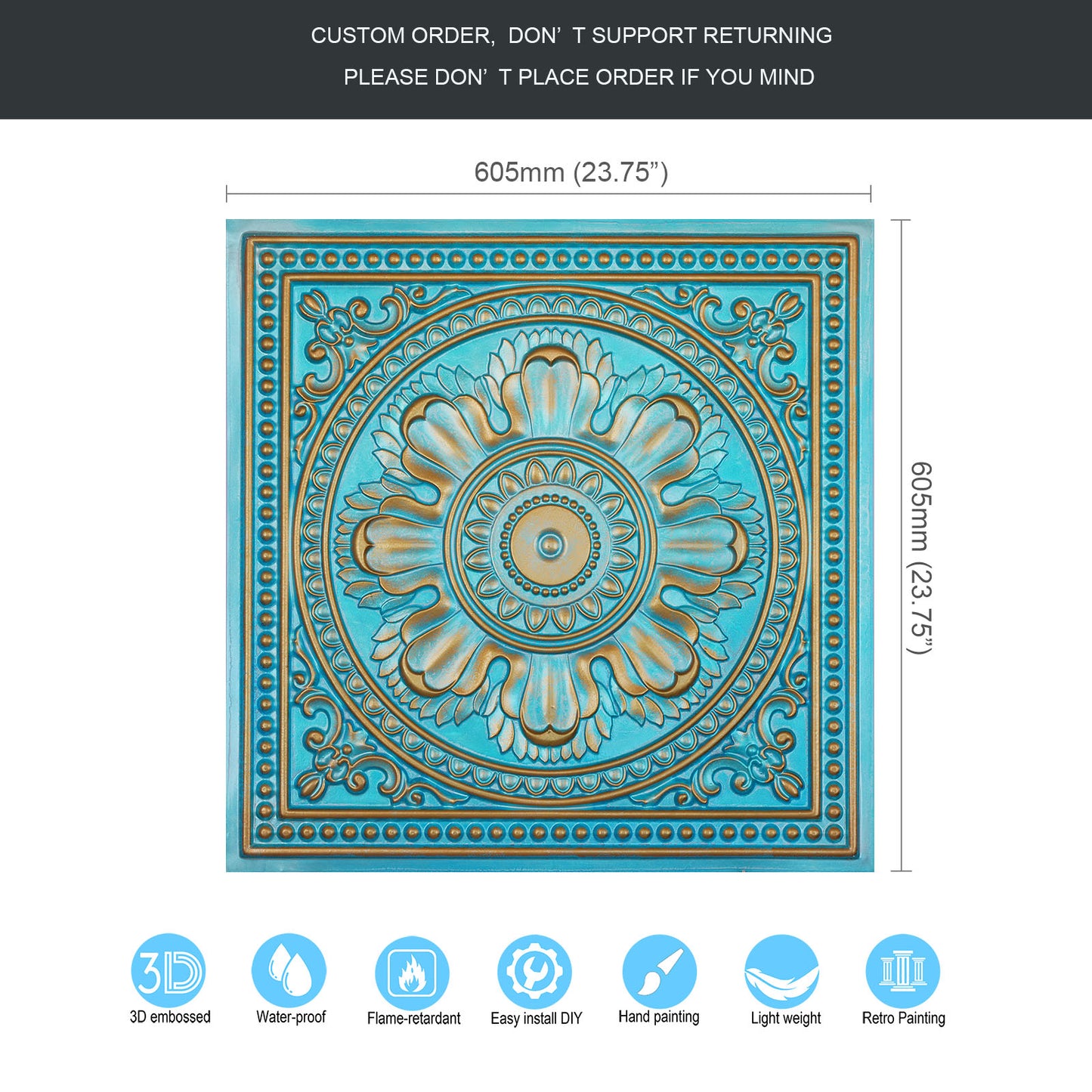 10tiles/lot Drop-In Ceiling Tiles for Office Buildings, Meeting Rooms and Commercial Halls PL17