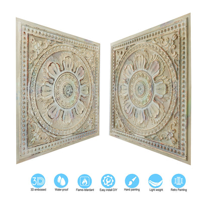 10tiles/lot Decorative Ceiling Tiles for Luxury Hotels, Villas, Salons and High-End Interiors PL17