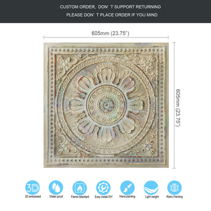 10tiles/lot Decorative Ceiling Tiles for Luxury Hotels, Villas, Salons and High-End Interiors PL17