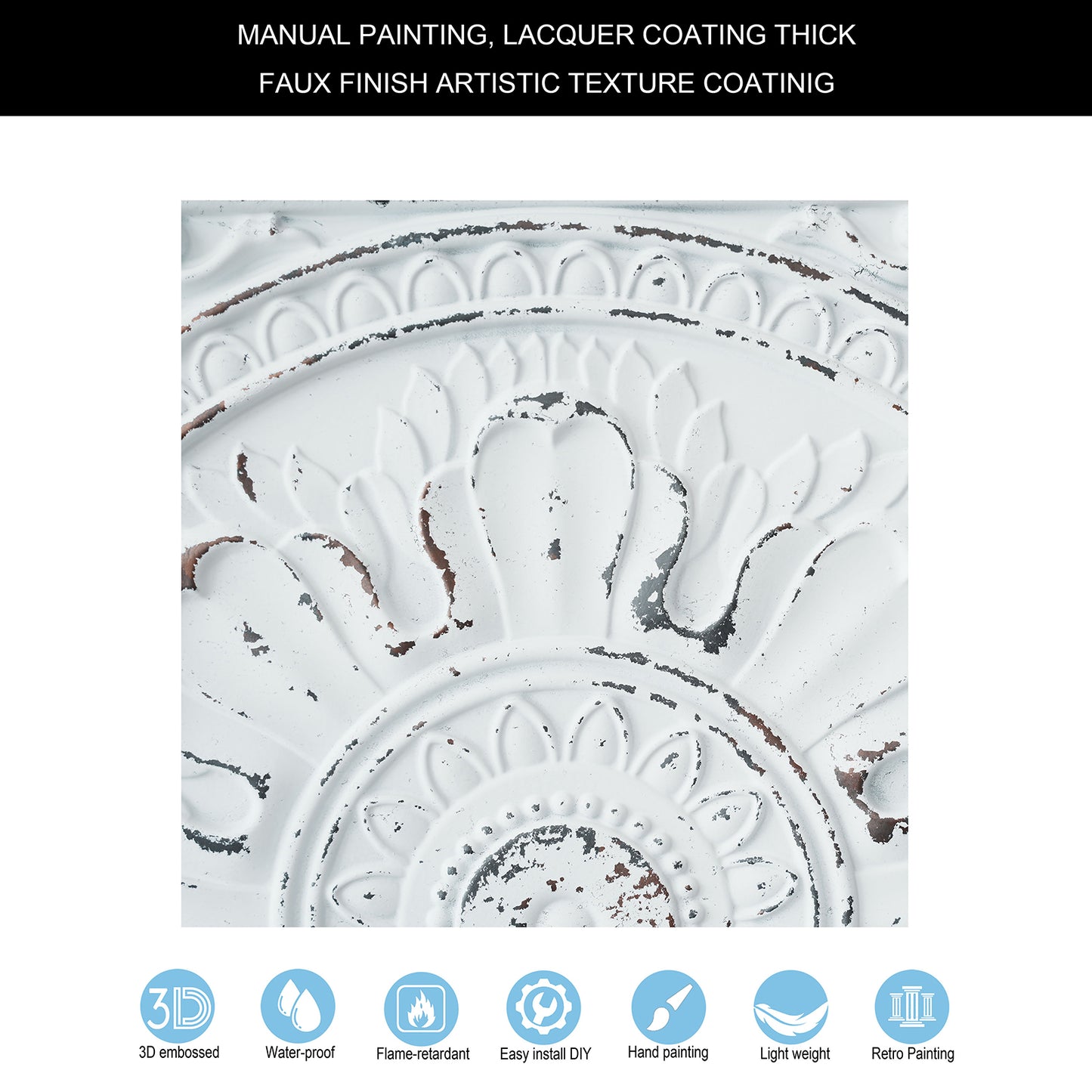 10tiles/lot Decorative Ceiling Tiles for Luxury Hotels, Villas, Salons and High-End Interiors PL17