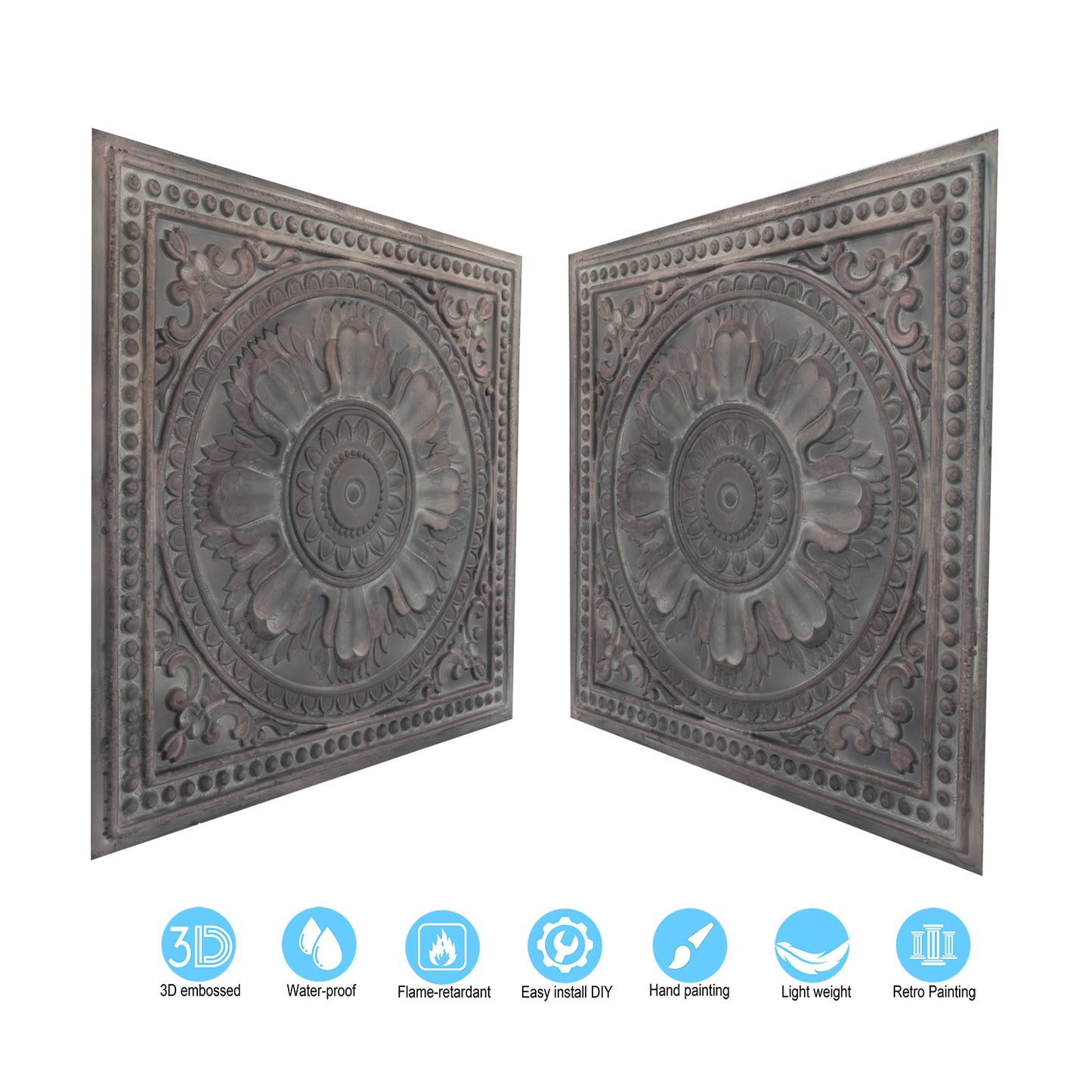 10tiles/lot Artistic Ceiling Tiles for Libraries, Museums, Craft Studios and Cultural Interiors PL17