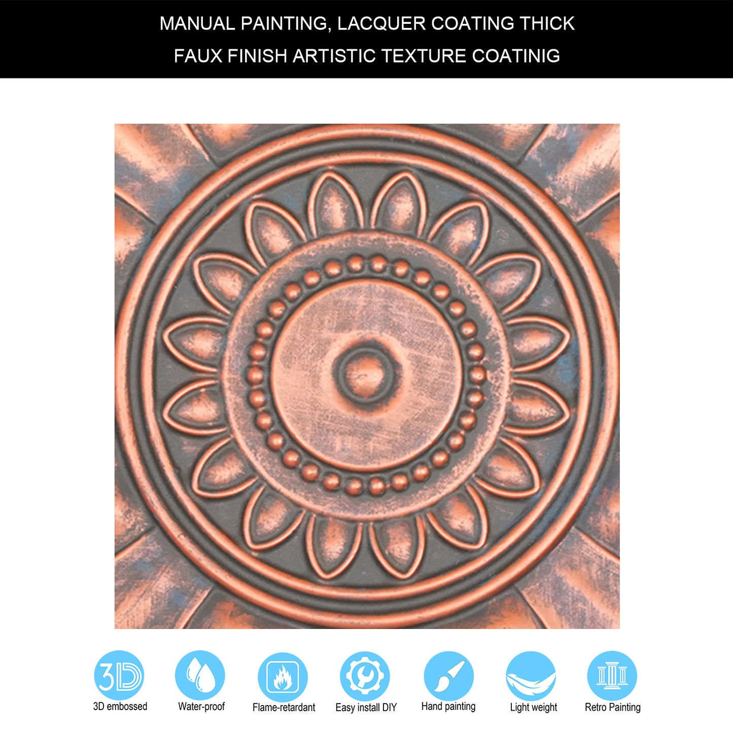 10tiles/lot Drop-In Tin Ceiling Tiles for Restaurants, Bars, Meeting Rooms and Retail Spaces PL17