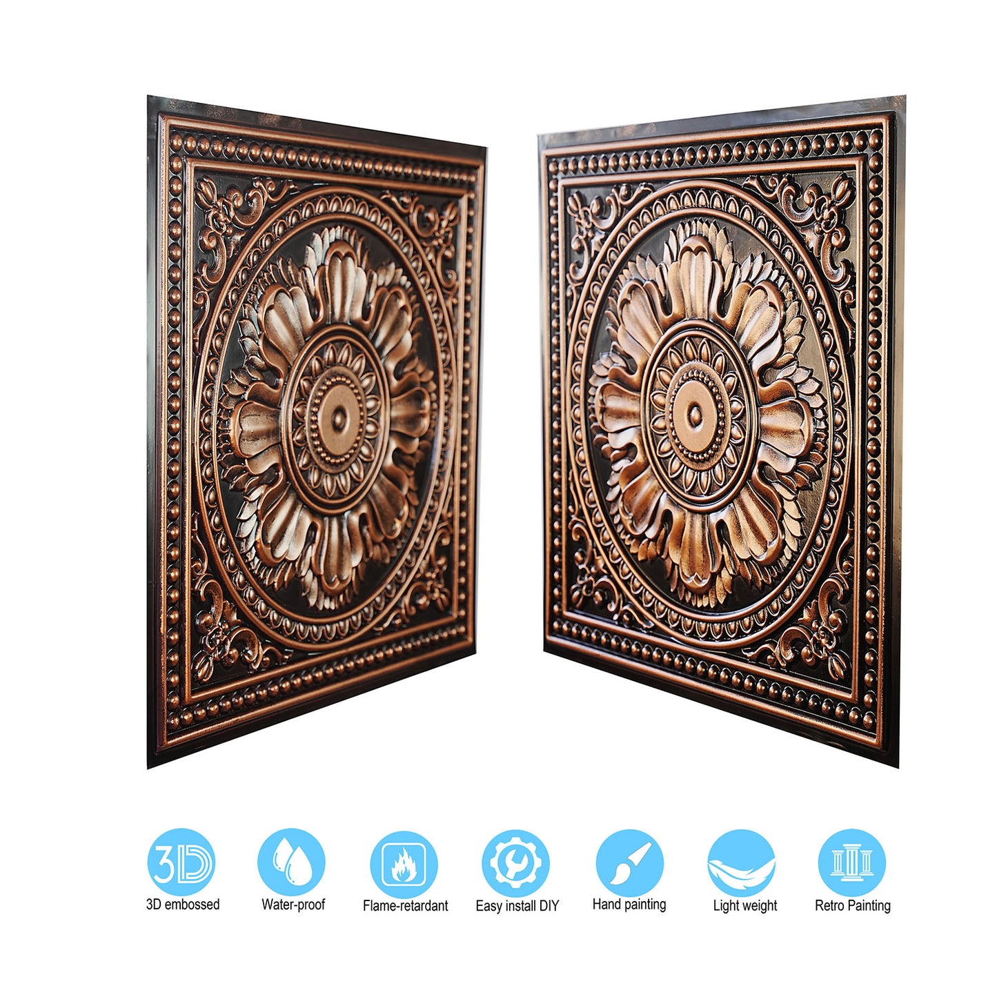 10tiles/lot Drop-In Tin Ceiling Tiles for Restaurants, Bars, Meeting Rooms and Retail Spaces PL17