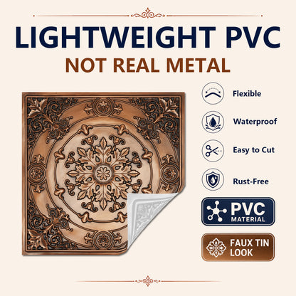 PAINTSDECOR PL18 Aged copper PVC ceiling tile product detail