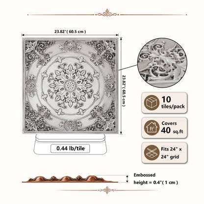 PAINTSDECOR PL18 Aged white PVC ceiling tile product detail