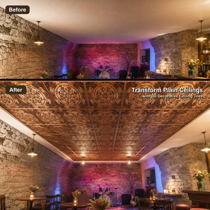 PAINTSDECOR PL18 Aged copper PVC ceiling tile product detail