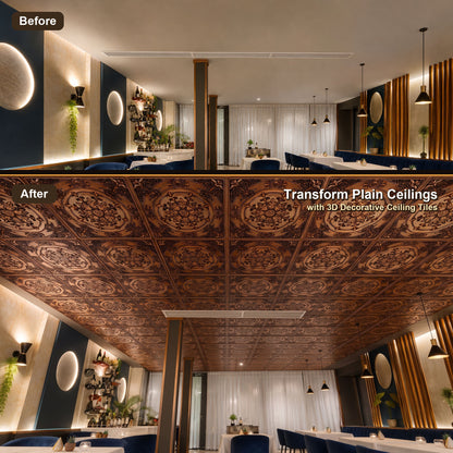 PAINTSDECOR PL18 Aged copper PVC ceiling tile product detail