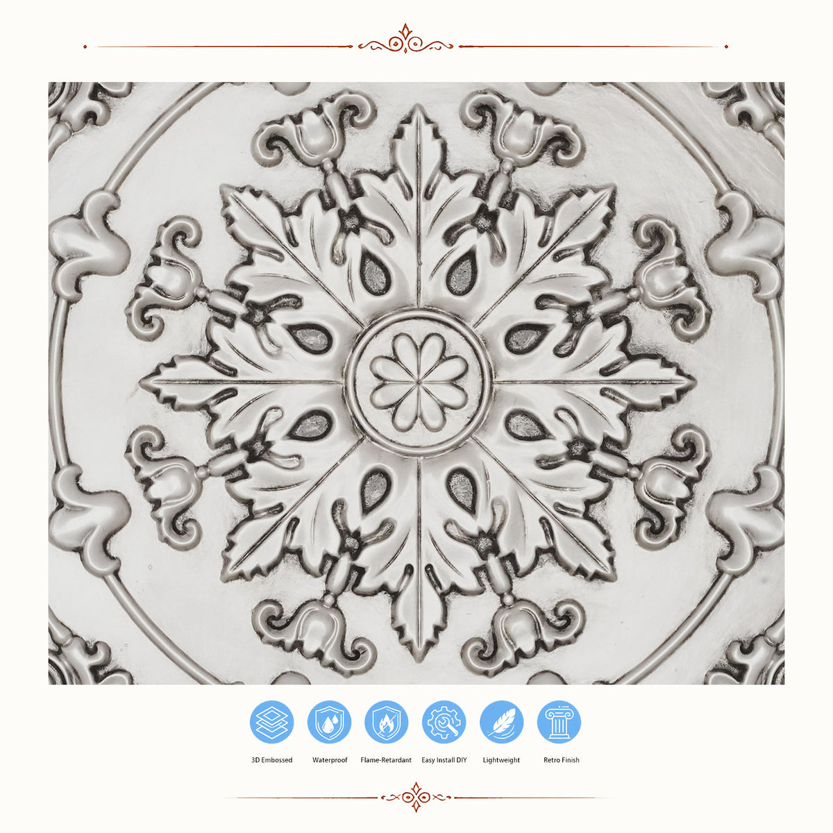 PAINTSDECOR PL18 Aged white PVC ceiling tile product detail