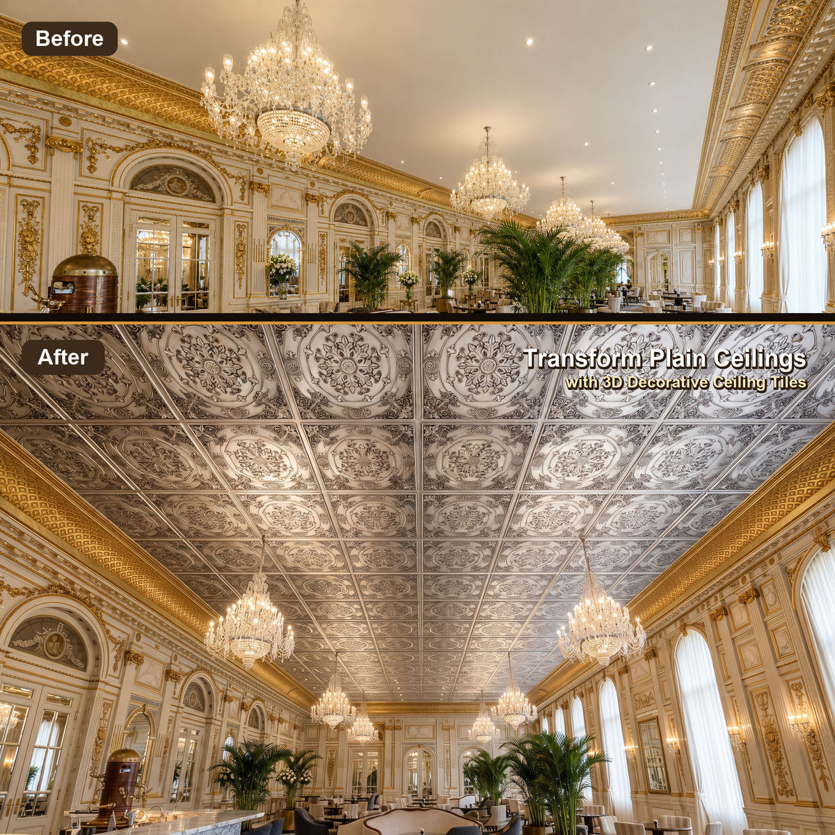 PAINTSDECOR PL18 Aged white PVC ceiling tile product detail