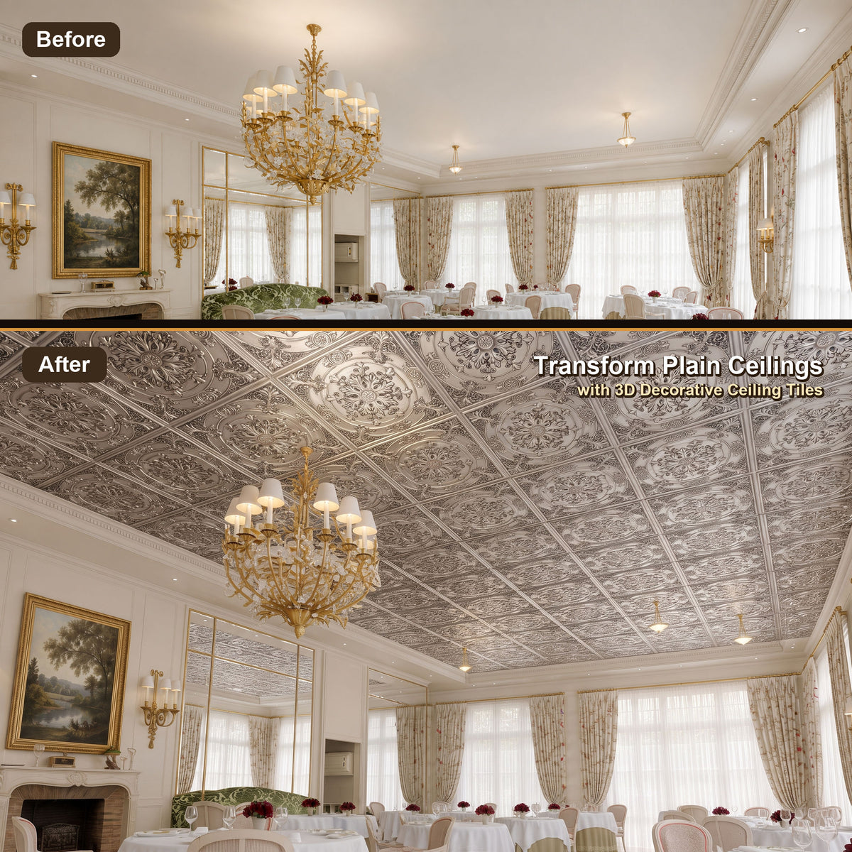 PAINTSDECOR PL18 Aged white PVC ceiling tile product detail