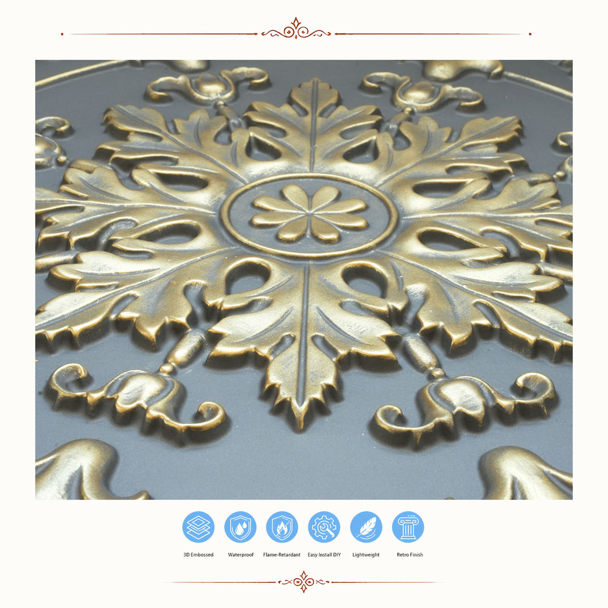 PAINTSDECOR PL18 Ancient gold PVC ceiling tile product detail