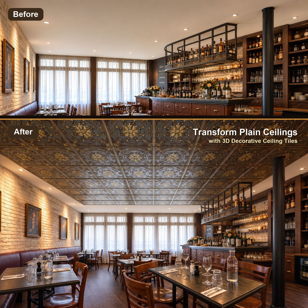 PAINTSDECOR PL18 Ancient gold PVC ceiling tile product detail