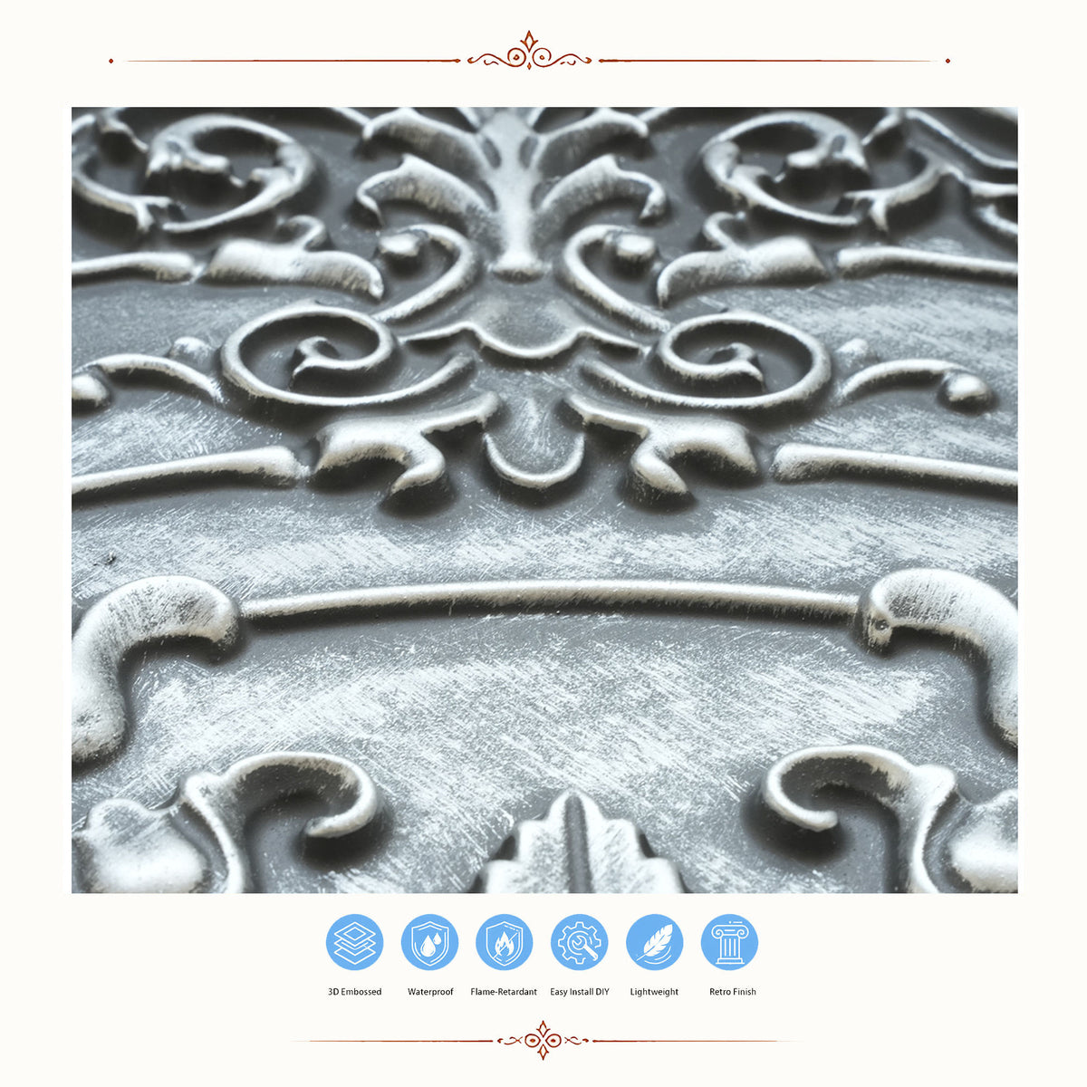PAINTSDECOR PL18 Antique tin PVC ceiling tile product detail