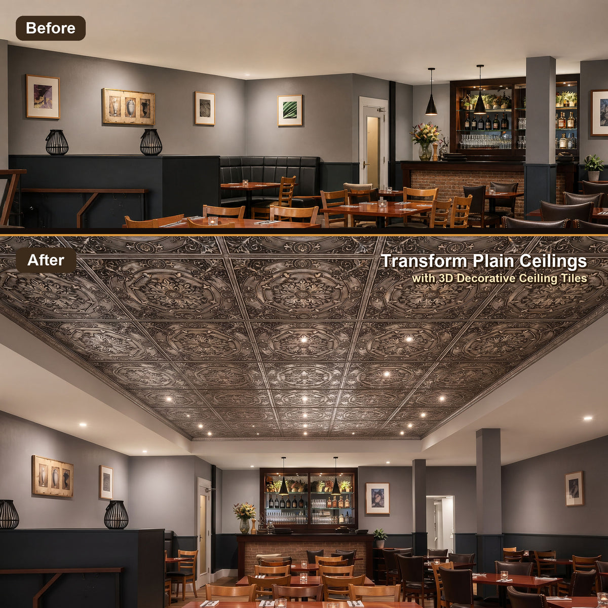 PAINTSDECOR PL18 Antique tin PVC ceiling tile product detail