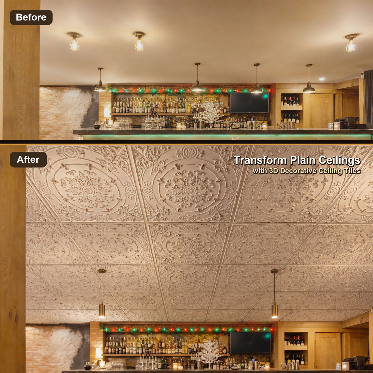 PAINTSDECOR PL18 Distress crack white black PVC ceiling tile product detail