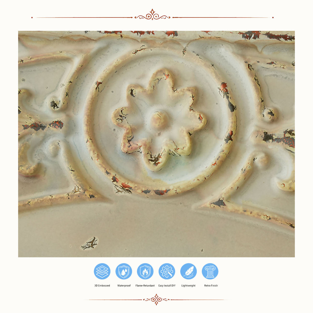 PAINTSDECOR PL18 Distress crack multicolor white PVC ceiling tile product detail