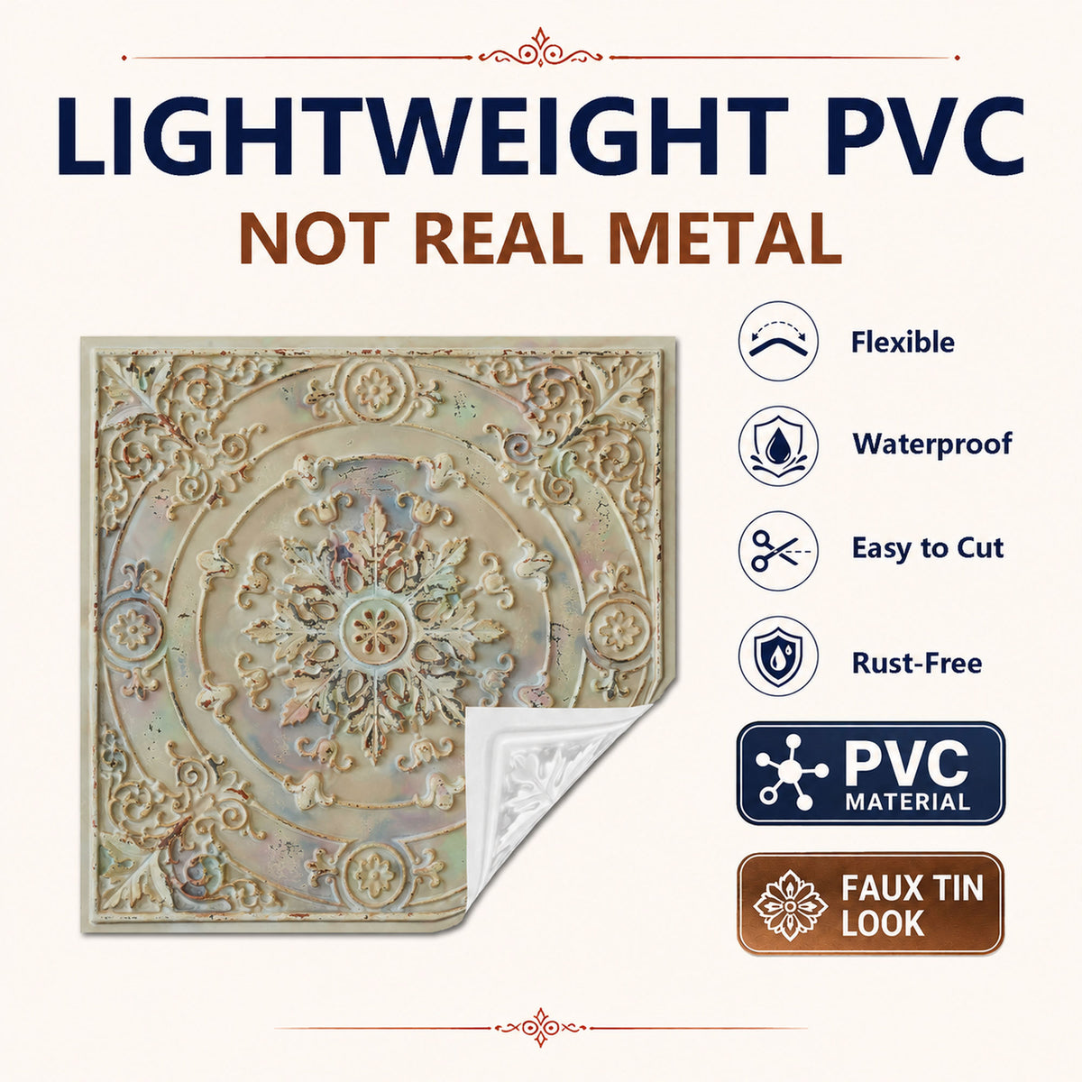 PAINTSDECOR PL18 Distress crack multicolor white PVC ceiling tile product detail