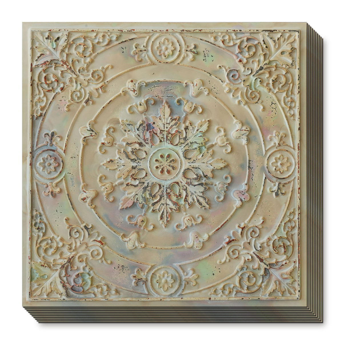 PAINTSDECOR PL18 Distress crack multicolor white PVC ceiling tile product detail