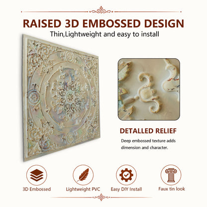 PAINTSDECOR PL18 Distress crack multicolor white PVC ceiling tile product detail