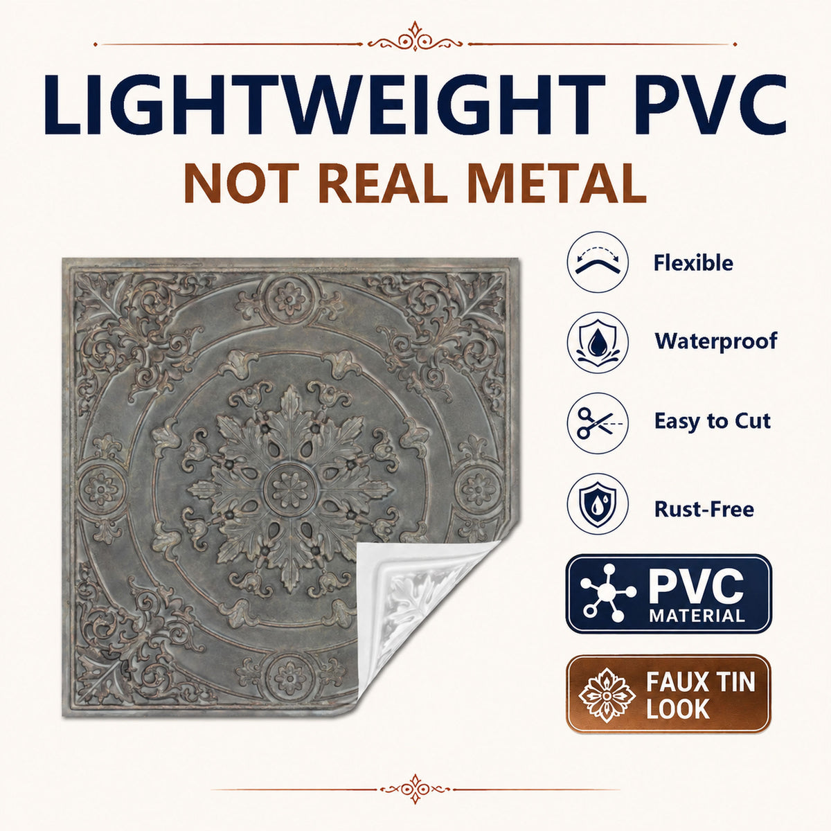 PAINTSDECOR PL18 Driftwood PVC ceiling tile product detail