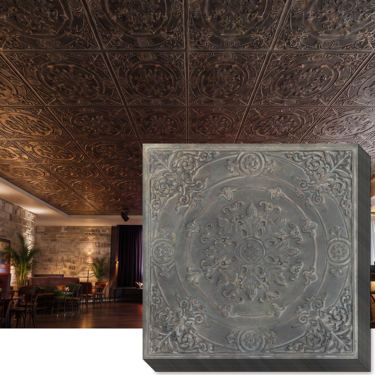 PAINTSDECOR PL18 Driftwood PVC ceiling tile product detail