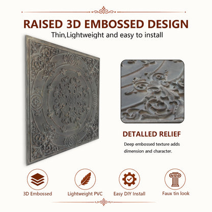 PAINTSDECOR PL18 Driftwood PVC ceiling tile product detail