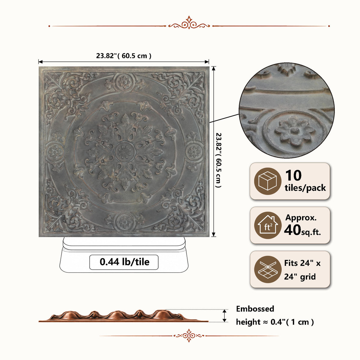 PAINTSDECOR PL18 Driftwood PVC ceiling tile product detail